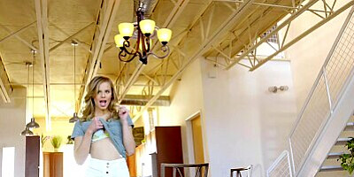 Blonde babe Girl next door Jillian Janson Repays Neighbor with Long Lusty Blowjob - S1:E5