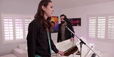 Tempting Her Piano Professor, Skinny Brunette Andi Rose Seduces Alex Legend