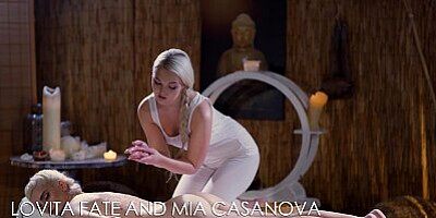 Massage Rooms Erotic lesbian orgasm Lovita Fate and Mia Casanova romantic pussy licking blonde