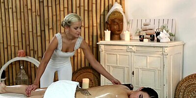 Massage Rooms Cute British lesbian has G-spot orgasm with Czech beauty