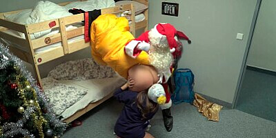 Fake Hostel - Thick and Juicy college babe with big natural tits gets STUCK at Xmas