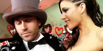 HOT group of girls share one hard cock in a four on one orgy