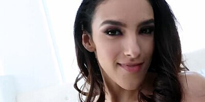 Adrian knows just how to get a big cock hard for her petite little pussy