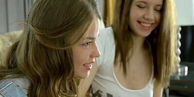 Sensual romantic teens are gaming and accidently exploring lesbian desires