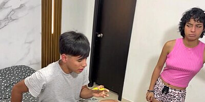 My stepsister uses my credit card in exchange for letting me cum in her ass.