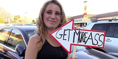 Innocent Sign Spinner Kinsley Eden Gets Paid To Make Her First Sex Scene