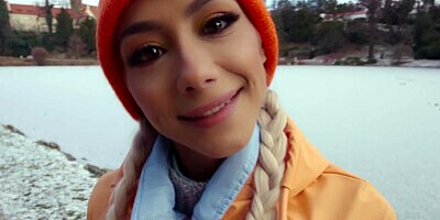 VIP4K. Met an innocent couple by the lake, worked hard on showing the girl what wild threesome is