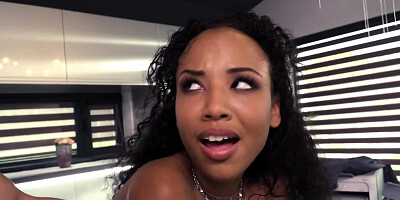 Asian girl with curly hair and co-worker have sex in the office