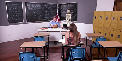 Sexy thick student is fucked after classes by the teacher