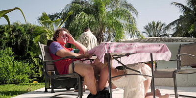 Stud fucks girlfriend Bailey Brooke and her stepmom Reagan Foxx