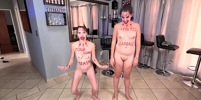 Two Stupid Whores Doing Stupid Things, Self Humiliation, Humiliating Each Other