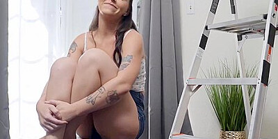 Thalia Rhea In Tiny Brunette Slobbers All Over My Fat Cock