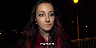 Skinny Emo Chick Takes Cash For Quick Fuck