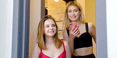 Bella Gray and Iris Kiss Kiss are both interested in ass taste