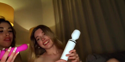 Two Fabulous Towheaded Lesbians Cast A Spell Of Magic With Their Vibrator, Experiencing Powerful With Freya Mayer And Anastasia Brokelyn