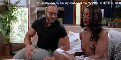 Ana Foxxx In Ebony Wife Watches Their Honeymoon Sex Tapes And Gets Turned On