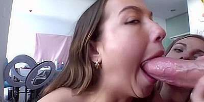 Kenzie And Violet Suck It All Up With Kenzie Love And Violet Moore