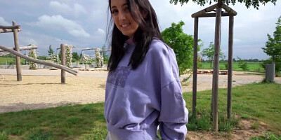 Naive bebe pulled amateur outdoor fuck for money
