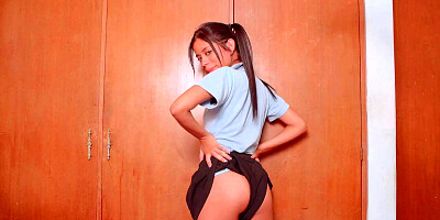 ...Latina babe Karin shows off her body...