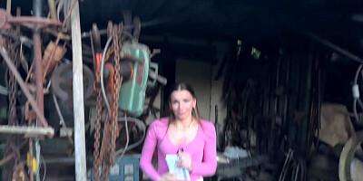 DEBT4k. Arina Shy didn’t pay her debt and got face fucked instead