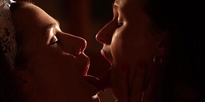 ...Great romantic lesbian sex scene with Alexis Crystal and Stacy Cruz...