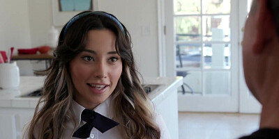 Aria Lee has a round ass and she is happy to fuck older men