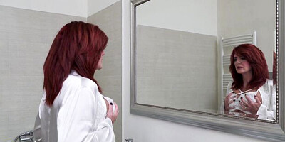 Striking Andi James's big round ass action