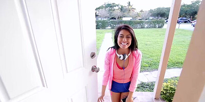 Petite teen with small perky tits drilled hard by a big dick