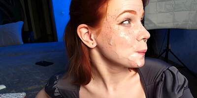 She Gave Him a Handjob Until He Climaxed on Her Face