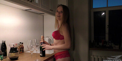 real first timer blonde big boob tasha uses a dildo