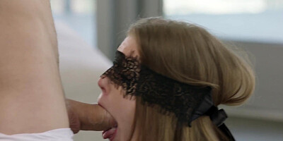 ...Blindfolded babe Ella Nova gets fucked in the ass...