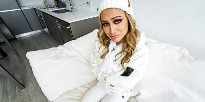 Ana Rose looks cute in her wintery outfit and sucking dick