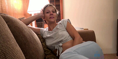 Makenna Blue in Makenna is so stylish with her cute haircut and colorful bathingsuit - ATKGirlfriends