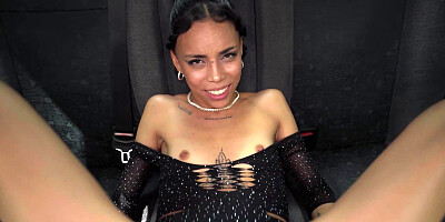 ...Skinny ebony Violeta Grey gets anally fucked in the taxi...