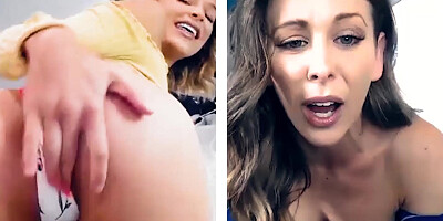 Blonde MILF Cherrie DeVille rubs pussy for her stepdaughter