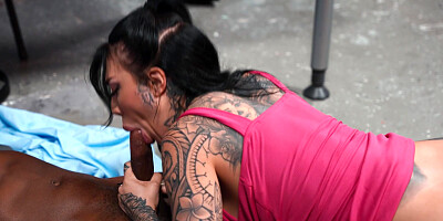 ...Curvy tattooed Lacey Jayne gets spanked during interrogation...