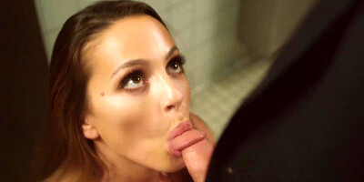 ...Abigail Mac gives a great head and gets screwed in the bathroom...