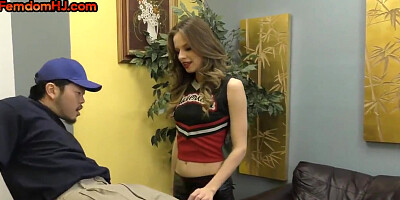 Femdom Hj Cheerleader Jerks Asian Knob In Dirty Talking