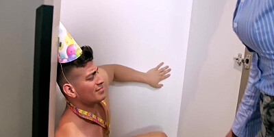 Barbie Rous And Jason Carrera - Sexy Columbian Tourist Finds A Guy In The Closet, Gets Horny And Fucks Him. Mysteries Visitor 10 Min