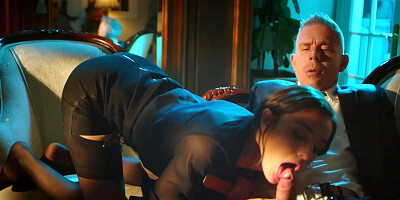 ...Emily Willis blows and rides older man with her asshole...