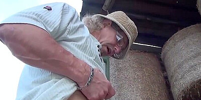 Hot Chunky Blonde from the City Lets the Farmer Fuck Her