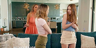 Myra Moans, Silvia Saige And Demi Hawks - Stepfamily Pussy Licking Helps Bonding