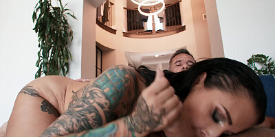 ...Tattooed hussy Ivy Lebelle demonstrated her excellent anal riding skills...