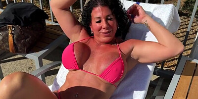 Perving On Milf Alexa Azzona With Huge Juicy Ass By The Pool