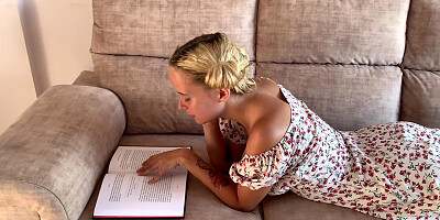 Blonde girl with pigtails fucked by a big dick in POV