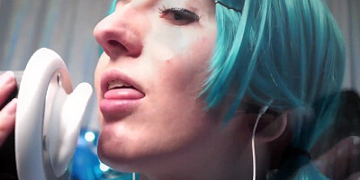 SFW ASMR - Trippy Ear Slurping - Non-Bare Earth Chan Costume Play - Binaural Layered NO CHATTING Ear Slurping