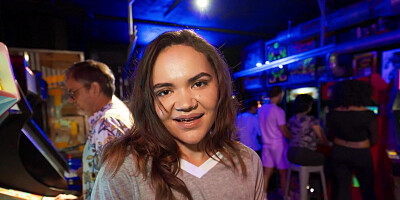 ...Naudi Nala sits her trimmed pussy down on a big throbbing cock...