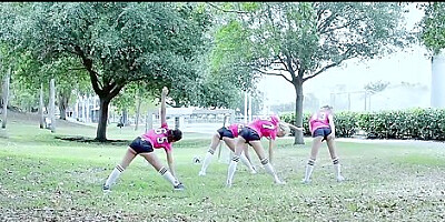 Hot Soccer Girls Riding Trainers Cock - Ella Knox And Molly Mae