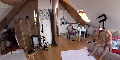 Slim Euro blonde fucked hardcore after a POV blowjob