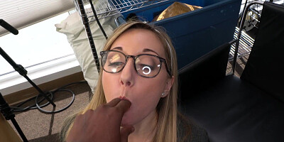 Skinny babe anally surprised by big cock interviewer in POV